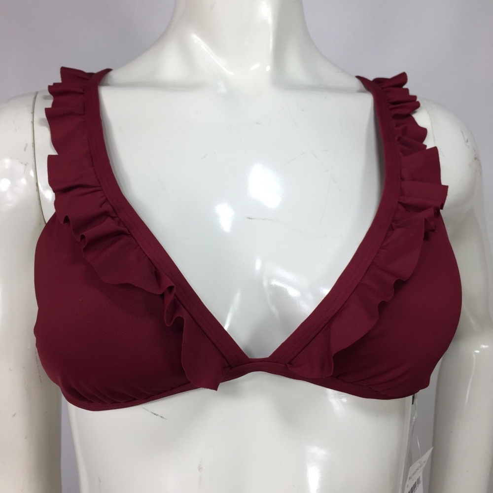 Chelsea28 Ruffle Triangle Cross Back Bikini Top - Picture 8 of 9